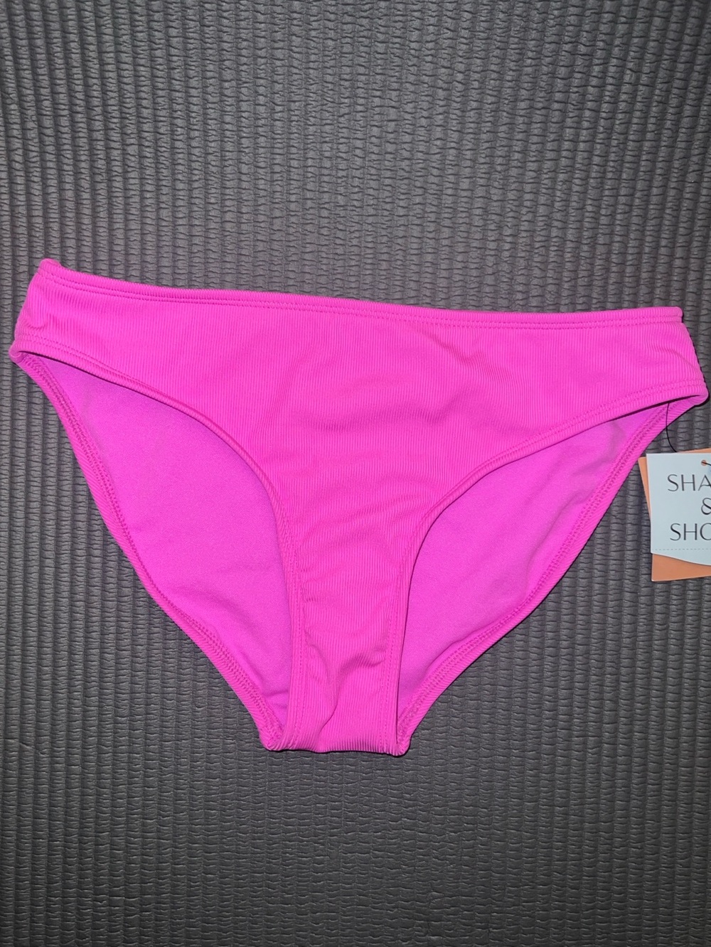 Shade & Shore Pink Ribbed Bikini Bottom